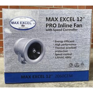MAX EXCEL 12" PRO Inline Fan (with Speed Controller)